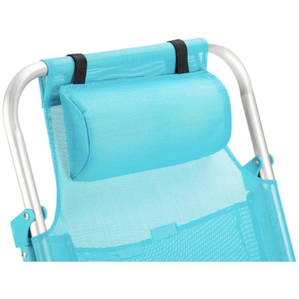 Пляжне крісло-лежак Outtec розкладне з підголівником бірюза