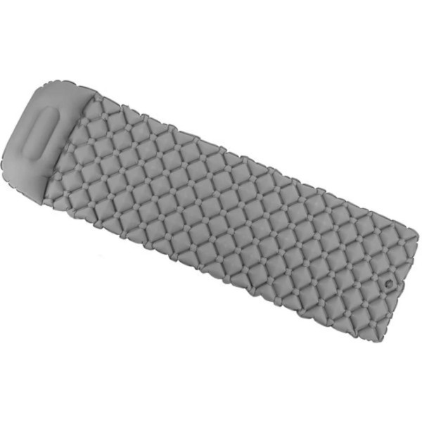 Надувний килимок Outtec 195х55х5 см з подушкою соти сірий