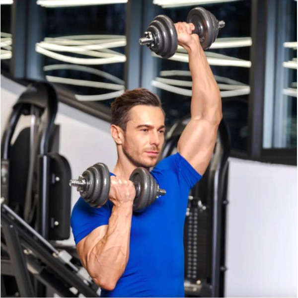 Набір гантелі в кейсі Gymtek чавунні 2х10кг