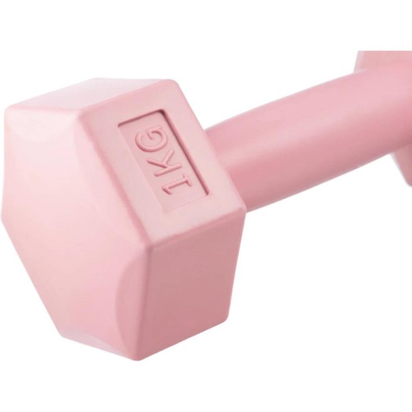 Гантелі для фітнесу композитні Gymtek 2х1кг рожевий