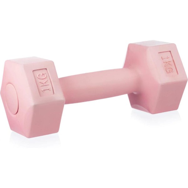 Гантелі для фітнесу композитні Gymtek 2х1кг рожевий