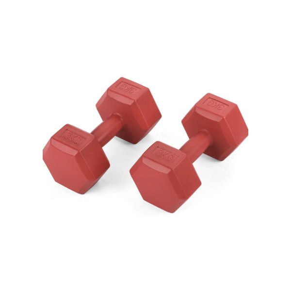 Гантелі для фітнесу композитні Gymtek 2х3кг червоний