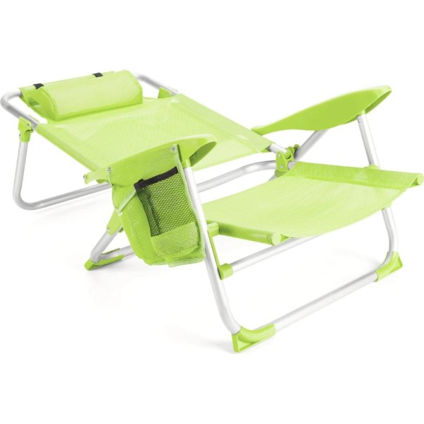 Пляжне крісло-лежак Outtec розкладне з підголівником салатовий