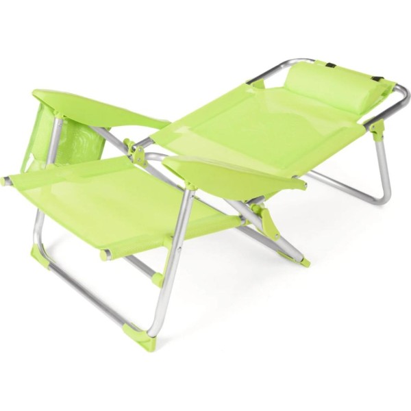 Пляжне крісло-лежак Outtec розкладне з підголівником салатовий