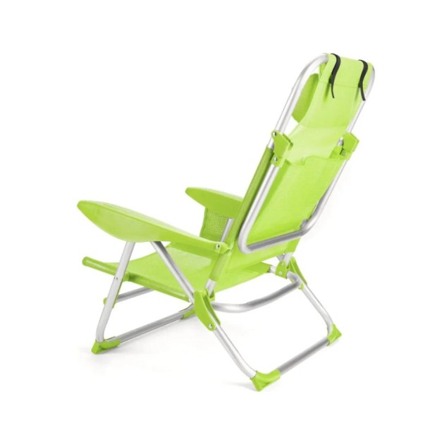 Пляжне крісло-лежак Outtec розкладне з підголівником салатовий