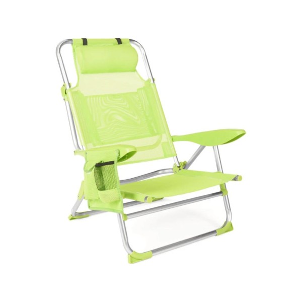 Пляжне крісло-лежак Outtec розкладне з підголівником салатовий