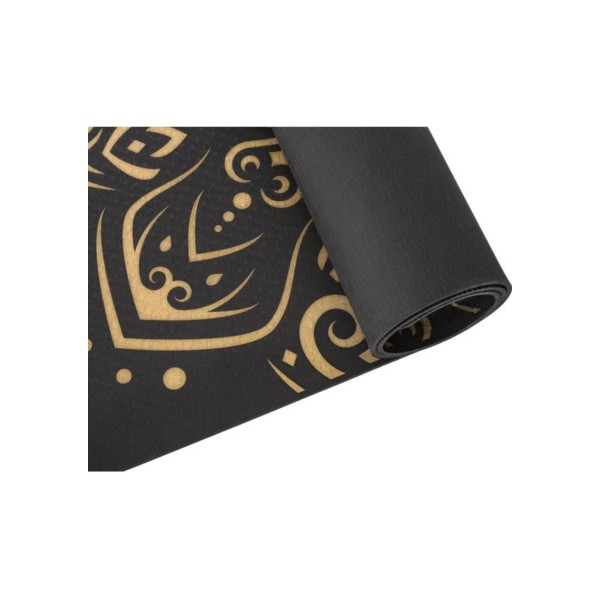 Йога-мат Queenfit Mandala TPE 5 мм чорно-золотистий