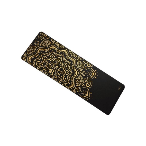 Йога-мат Queenfit Mandala TPE 5 мм чорно-золотистий
