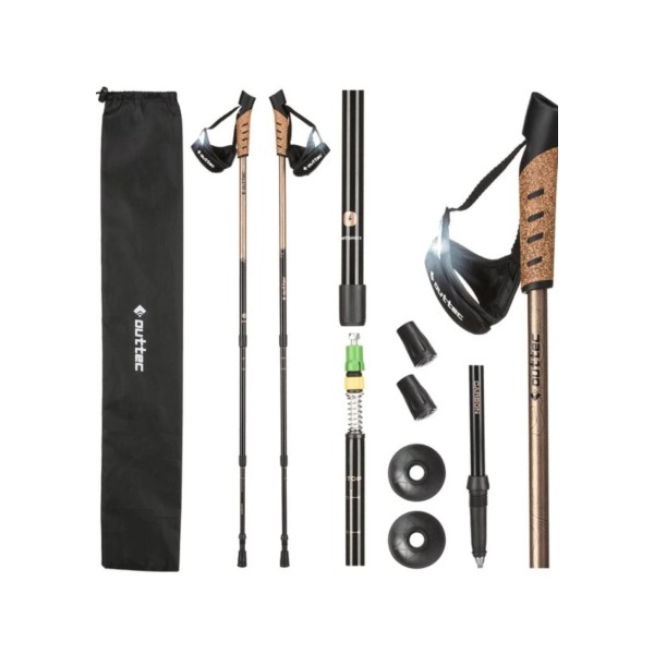 Трекінгові палки Outtec карбонові 3-х секційні 70-135 cм Anti-shock