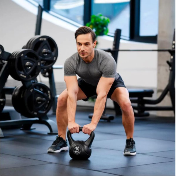 Гиря вінілова Gymtek 10 кг чорний