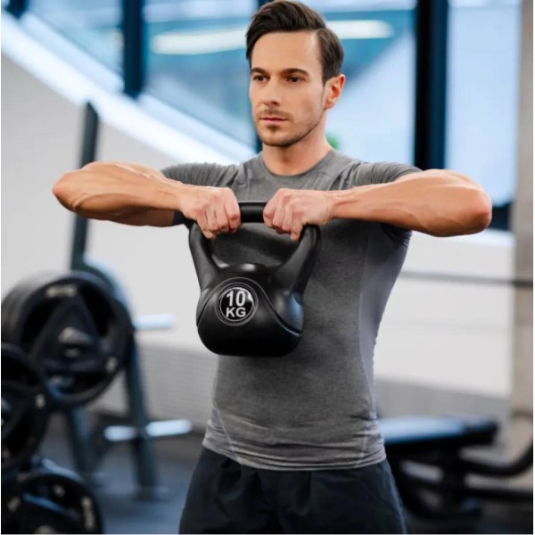 Гиря вінілова Gymtek 10 кг чорний