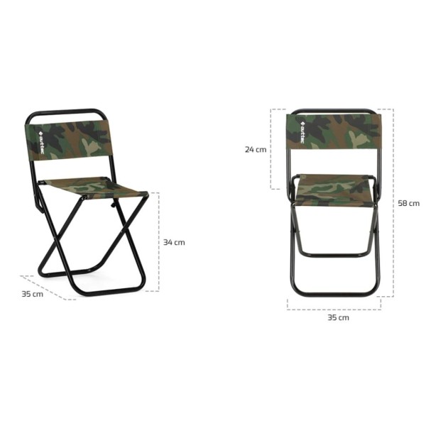 Стілець туристичний Outtec Moro складаний зі спинкою камуфляжСтілець туристичний зі спинкою Outtec Moro складаний камуфляж