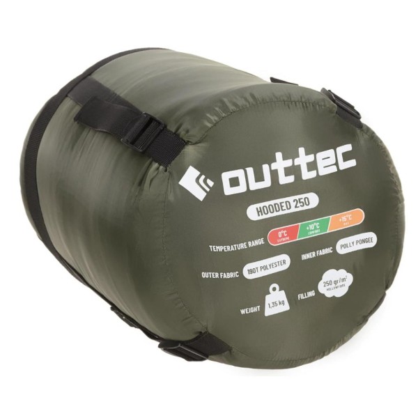 Спальний мішок ковдра Outtec з капюшоном хакі