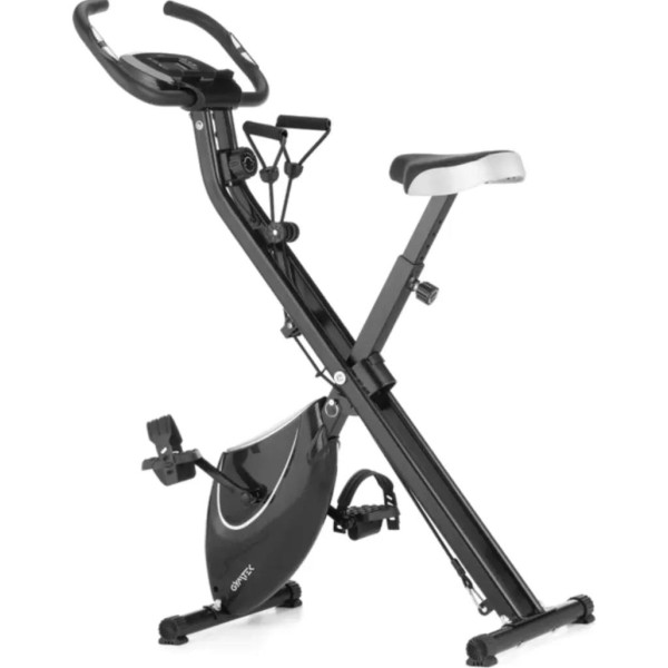 Велотренажер Gymtek FX600 магнітний складний з еспандерами срібний