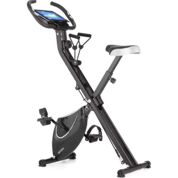 Велотренажер Gymtek FX600 магнітний складний з еспандерами срібний