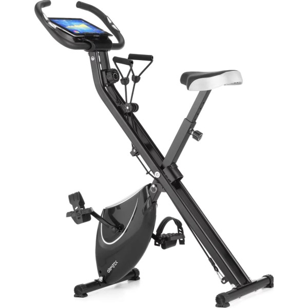 Велотренажер Gymtek FX600 магнітний складний з еспандерами срібний