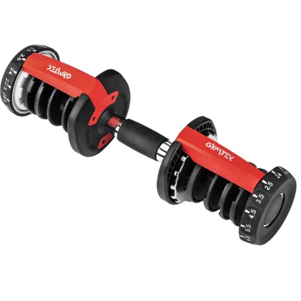Гантель розбірна регульована Gymtek 2,5-24кг червоний