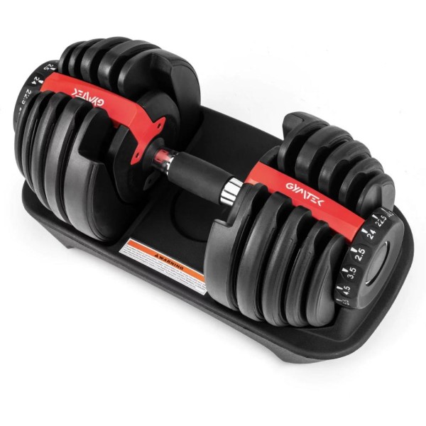 Гантель розбірна регульована Gymtek 2,5-24кг червоний