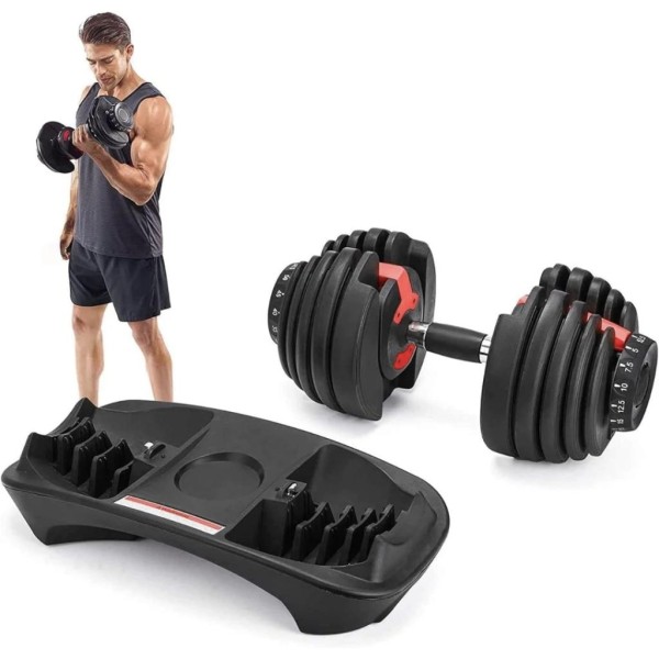 Гантель розбірна регульована Gymtek 2,5-24кг червоний