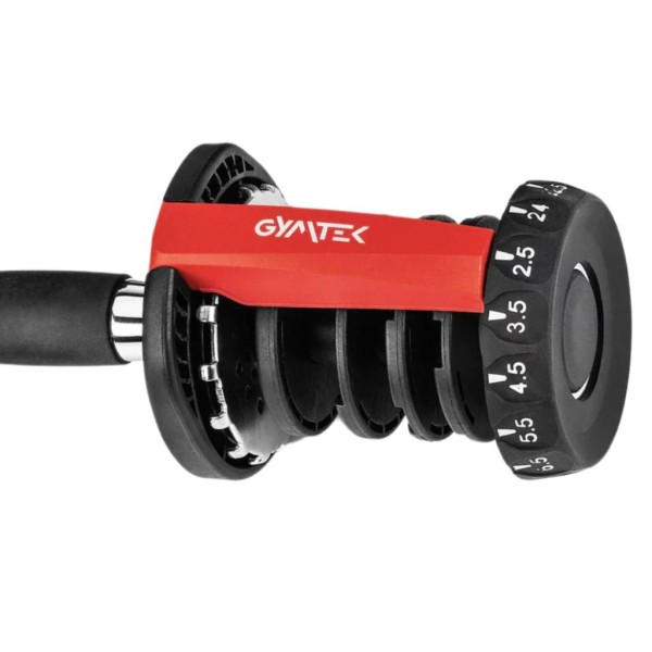 Гантель розбірна регульована Gymtek 2,5-24кг червоний
