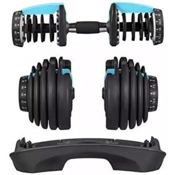 Гантель розбірна регульована Gymtek 2,5-24кг синій