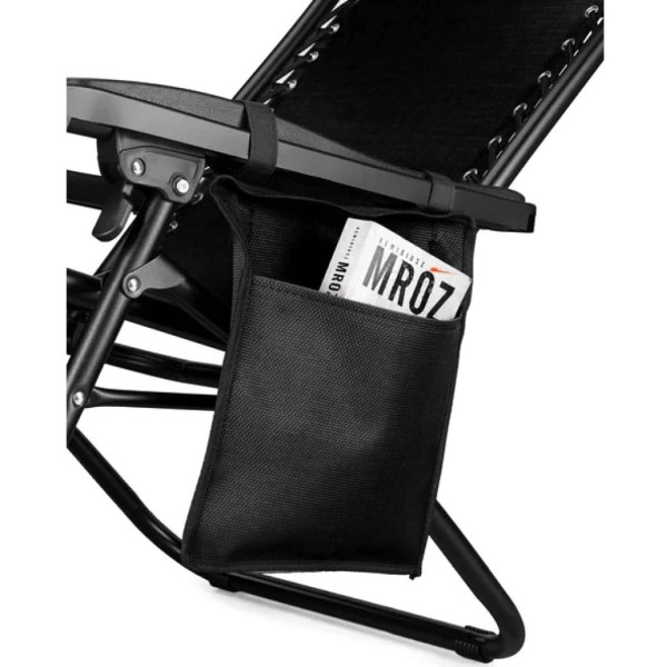 Шезлонг лежак Outtec Zero Graviti Sun розкладний з дашком чорний