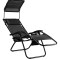 Шезлонг лежак Outtec Zero Graviti Sun розкладний з дашком чорний