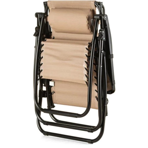Шезлонг лежак Outtec Zero Graviti Sun розкладний з дашком беж