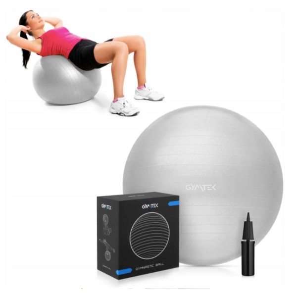 Фітбол Queenfit 65см сірий + насос