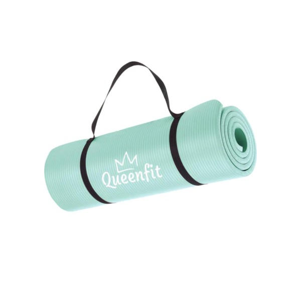 Килимок (мат) для фітнесу та йоги Queenfit NBR 1,5см бірюзовий
