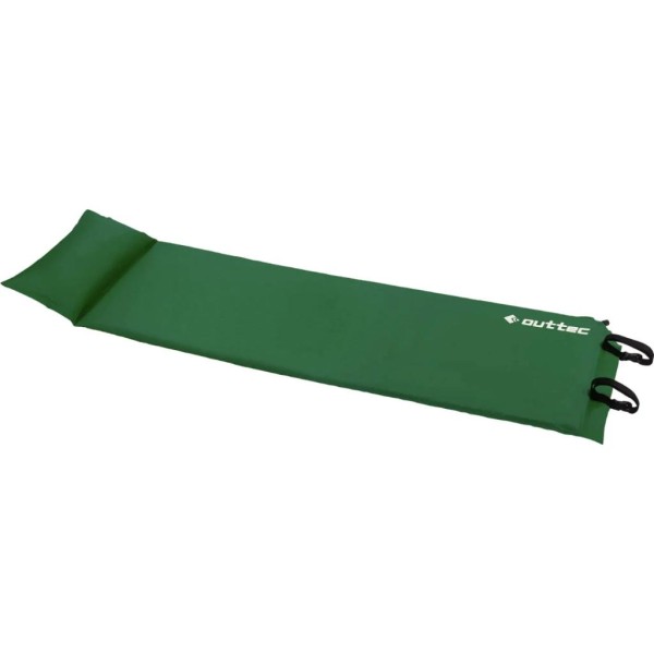 Самонадувний килимок Outtec з подушкою гладкий зелений