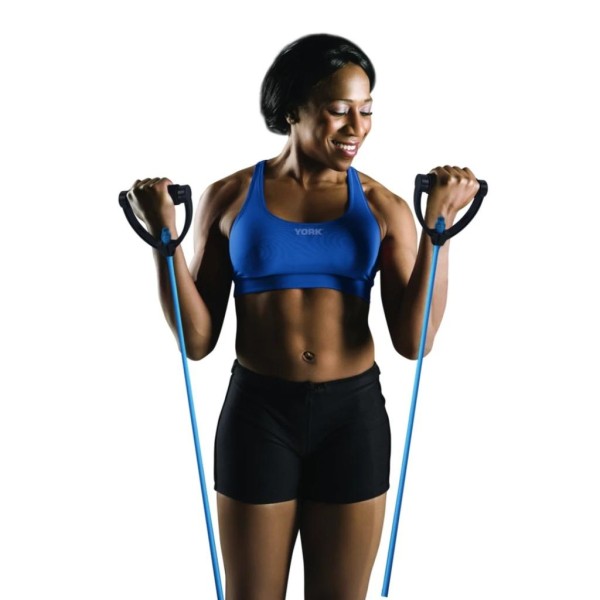Еспандер трубчастий з ручками York Heavy, синій