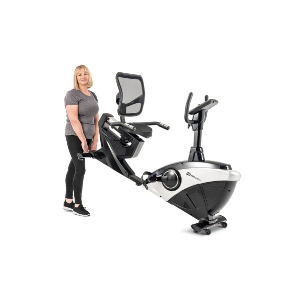 Горизонтальний велотренажер Hop-Sport HS-070L Helix сріблястий iConsole+