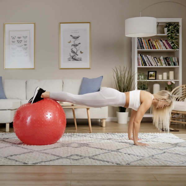 Фітбол масажний Hop-Sport 65 см червоний + насос