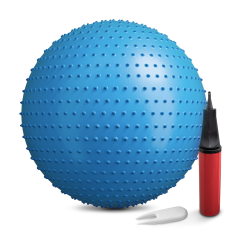 Фітбол масажний Hop-Sport 65 см, блакитний + насос