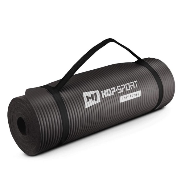 Мат для фітнесу та йоги з отворами Hop-Sport HS-N015GM 1,5 см чорний