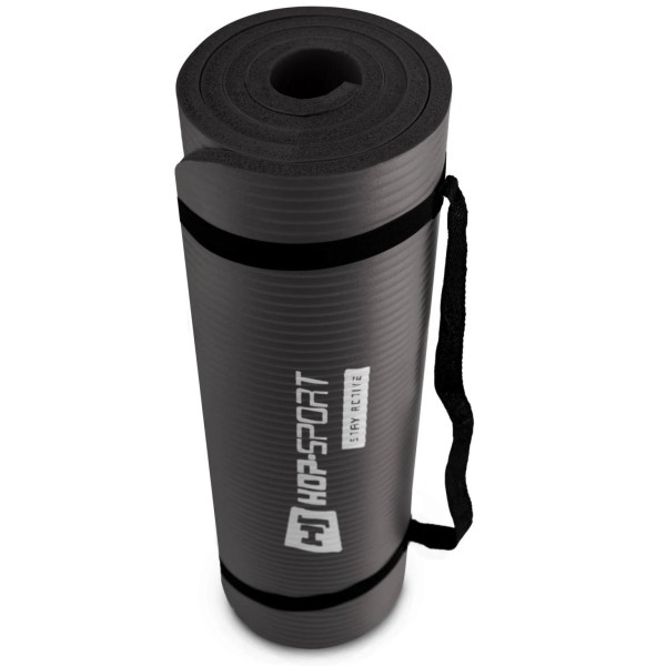 Мат для фітнесу та йоги з отворами Hop-Sport HS-N015GM 1,5 см чорний