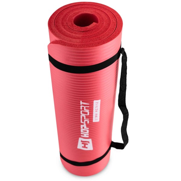 Мат для фітнесу та йоги Hop-Sport HS-N015GM 1,5 см червоний