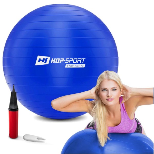 Фітбол Hop-Sport 65 см синій + насос 2020