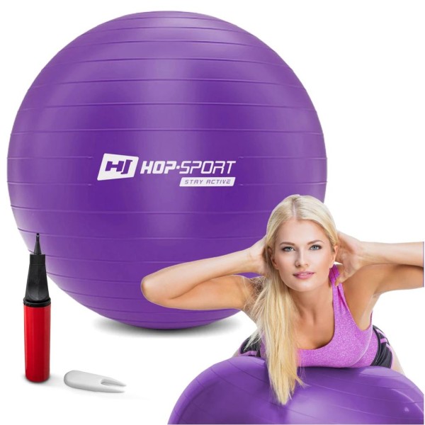 Фітбол Hop-Sport 75 см фіолетовий + насос 2020