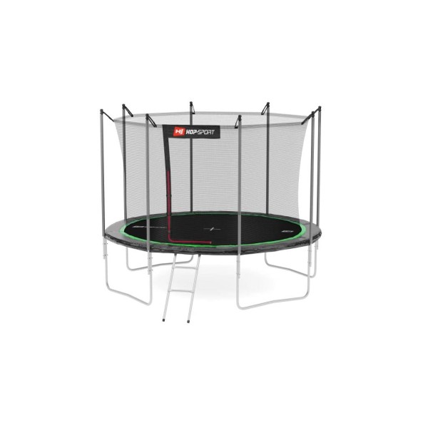 Батут Hop-Sport 10ft (305cm) чорно-зелений з внутрішньою сіткою (4 ноги)