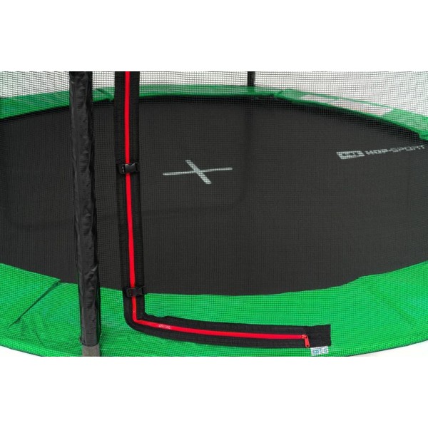 Батут Hop-Sport 10ft (305cm) чорно-зелений з внутрішньою сіткою (4 ноги)