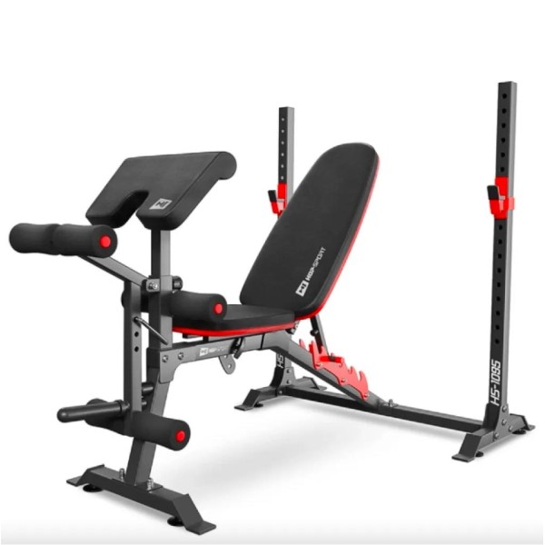 Набір Elitum Titan 109кг з лавою HS-1095, штангою та гантелями