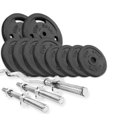 Набір Hop-Sport Strong 37 кг з W-подібним і гантельними грифами