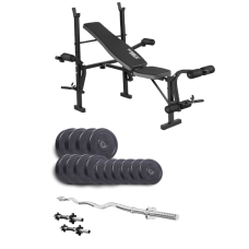 Набір Elitum Titan 46 кг з лавою ТХ-055, штангою та гантелями