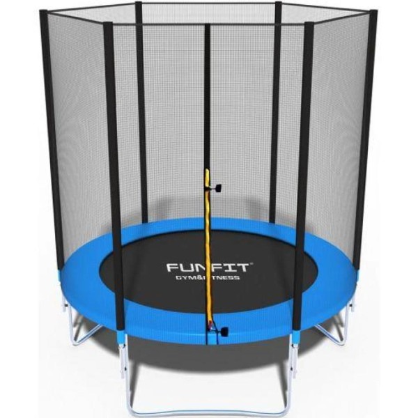 Батут Funfit 6ft (183cm) синій з зовнішньою сіткою