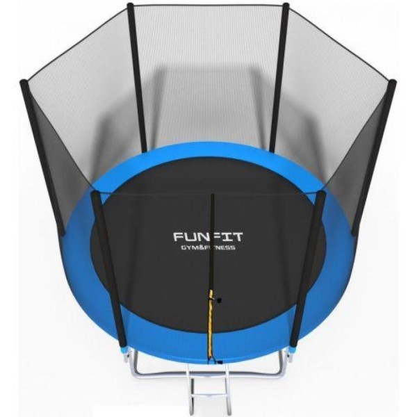Батут Funfit 8ft (252cm) синій з зовнішньою сіткою