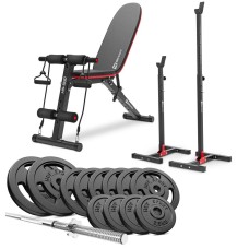 Набір STRONG 69кг з лавкою HS-1030 і стійками 1002L