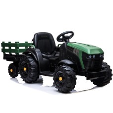 Трактор з причіпом на акумуляторі Lean Cars BDM0925 зелений військовий (4170)