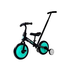 Триколісний велосипед 3в1 Lean Toys чорно-м'ятний (7679)